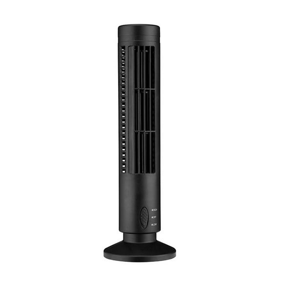 Elenxs Tower Fan Adjustable USB Cooling Fan Standing Bladeless Floor Air Cooler for Home Office, Black