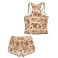 thumbnail image 5 of Xoenoiee Capybara Orange Heart Print Girls Tankini Swimsuit Two Piece Swimsuits Breathable Bathing Suit Girls' Swimwear Tank Top and Swim Bottoms, 12-13 Years, 5 of 7