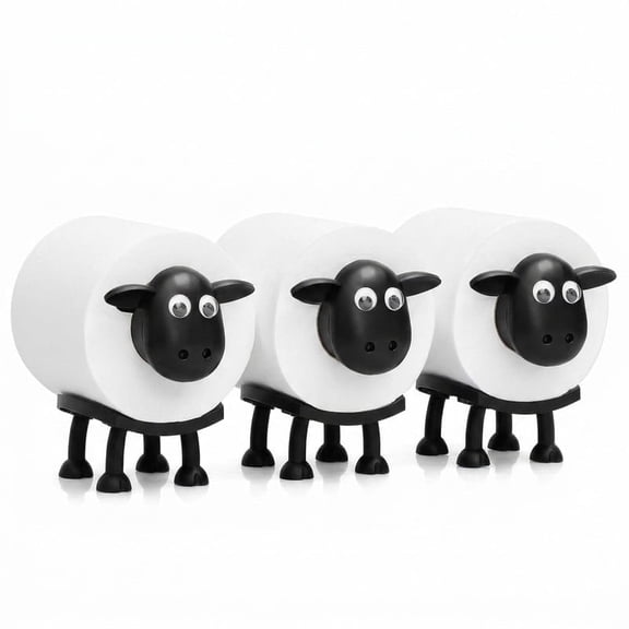 3D Printed Sheep Toilet Paper Holders, Free Standing Tissue Roll Organizer, Cute Decor for Bathroom - 3 Pack