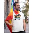 thumbnail image 2 of Celebrate Love Rainbow Text T-Shirt Men -Smartprints Designs, Male x-Large, 2 of 4