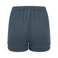 thumbnail image 4 of MIXUE Shorts For Women Summer Solid Color Cotton Elastic High Waist Drawstring Casual Comfortable Shorts Holiday Wear,Blue,S, 4 of 5