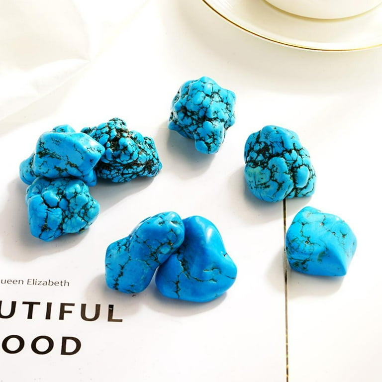 HSTUO Raw Turquoise Stone Natural White Turquoise Baked