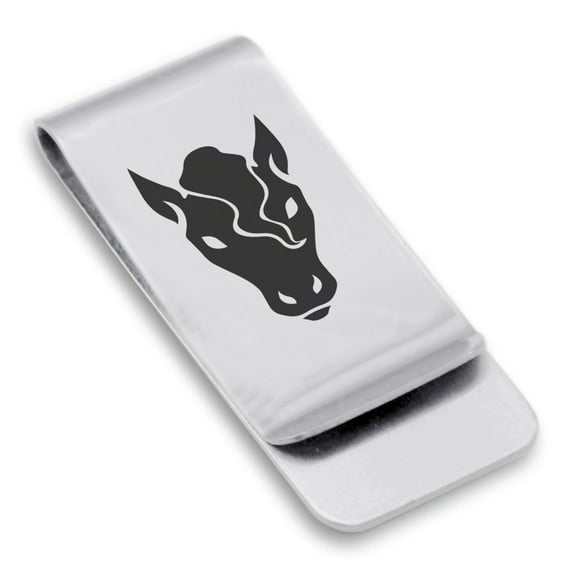 Stainless Steel Year of the Horse Zodiac Classic Slim Money Clip Credit Card Holder