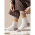 thumbnail image 4 of Deago 4 Pairs Mens Fuzzy Fluffy Slipper Socks, Winter Warm Thick Soft Cozy Cabin Stocking Sleep Plush Fleece House Socks (Camel), 4 of 6