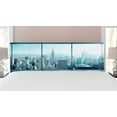 thumbnail image 1 of New York Headboard, Aerial View of a Big Crowded Modern City from the Office New York Buildings Urban, Upholstered Decorative Metal Bed Headboard with Memory Foam, King Size, Sky Blue, by Ambesonne, 1 of 4