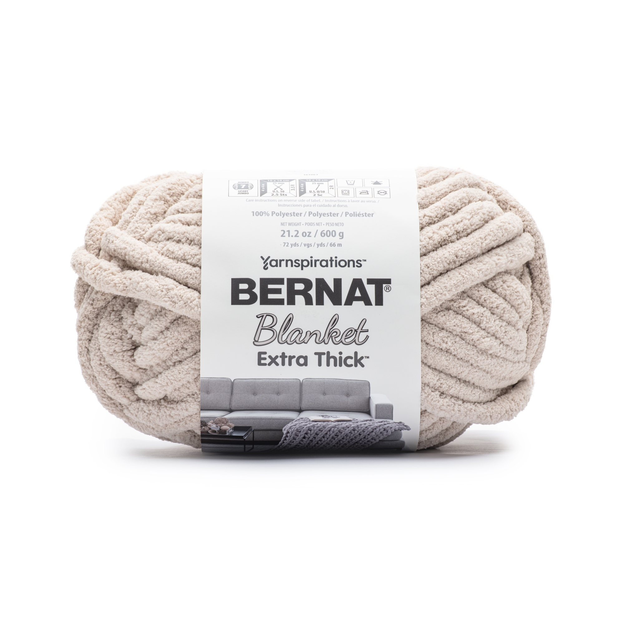 Bernat Blanket Extra Thick Jumbo Yarn, Oatmeal