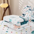 thumbnail image 5 of jejeloiu Ocean Animal Monogram U Zipper Full Size Comforter Sets with Fitted Sheet and 2 Pillowcases For Kids,Sea Life Whale Zipper Bedding Set For Boys,Reversible,4-Piece, 5 of 7