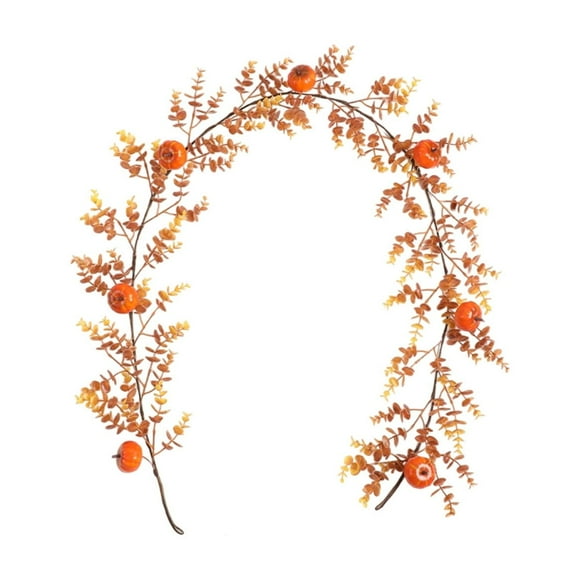 Thanksgiving Decorations for Home 180Cm Holiday Door Hanging Fireplace Wreath, Thanksgiving Pumpkin Willow Decoration, Berry Decoration, Harvest Festival Home Decoration