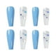thumbnail image 4 of Xihbxyly 24 Uñas Postizas Largas y Brillantes con Diseño de Ataúd y Diamantes, 4 of 4