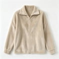 thumbnail image 3 of Velour Full Zip-Up Jackets For Women Full Vintage Stand Collar Long Sleeve Workout Casual Coats, Size S-XXL, 3 of 6