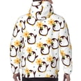 thumbnail image 7 of Rateoe Penguin With Flowers Pattern Mens Hoodie, Pullover Hooded Sweatshirt, Kangaroo Pocket Hoodie Ideal for Daily Wear, Travel and Home-X-Large, 7 of 7