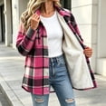 thumbnail image 6 of Xdegoge Womens Plaid Shacket Button Down Long Sleeve Flannel Shirt Jacket Casual Fall Winter Outerwear Boyfriend Tops with Pockets, 6 of 7