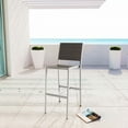thumbnail image 2 of Modern Contemporary Urban Design Outdoor Patio Balcony Bar Stool Chair, Grey Gray, Metal Aluminum, 2 of 4