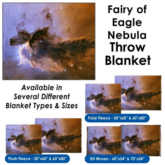Fairy of Eagle Nebula - Throw Blanket / Tapestry Wall Hanging (Plush Fleece, 50"x60")