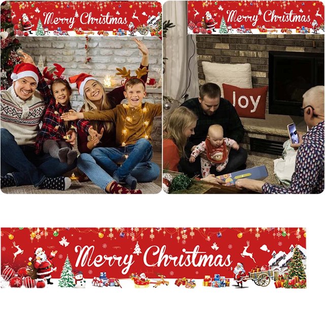 Yatbbeixxx Décorations de Noël Joyeux Noël Bannière Intérieur Extérieur Signe de Cour Décorations de Fête de Noël Robe de Fête pour Femmes Grande Taille Bracelets Pack Varié Table et Chaises d'Événement