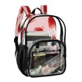 thumbnail image 2 of PVC Transparent Backpacks Clear Backpack for Travel and Outings Strawberry and Pink Polka, 2 of 7