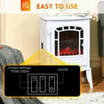 thumbnail image 5 of Resenkos Electric Fireplace Heater, Realistic Flame Effect Overheat Protection, White, 5 of 8