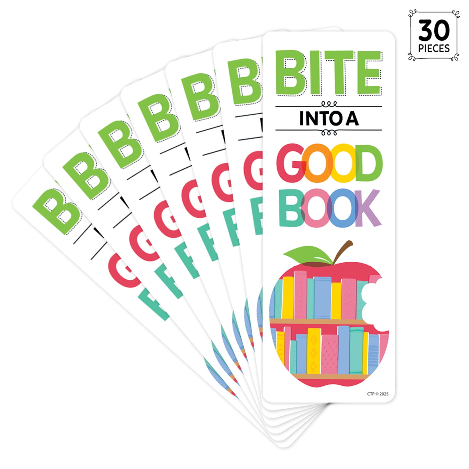 Creative Teaching Press Apple Time Bite Into... Bookmark, 30 Per Pack, 3 Packs