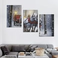 thumbnail image 4 of Nawypu  Horse Drawn Sleigh LED Canvas Print Snowy Winter Scene Light Up Wall Art with Cardinals 12''x16''X3 Panels, 4 of 4