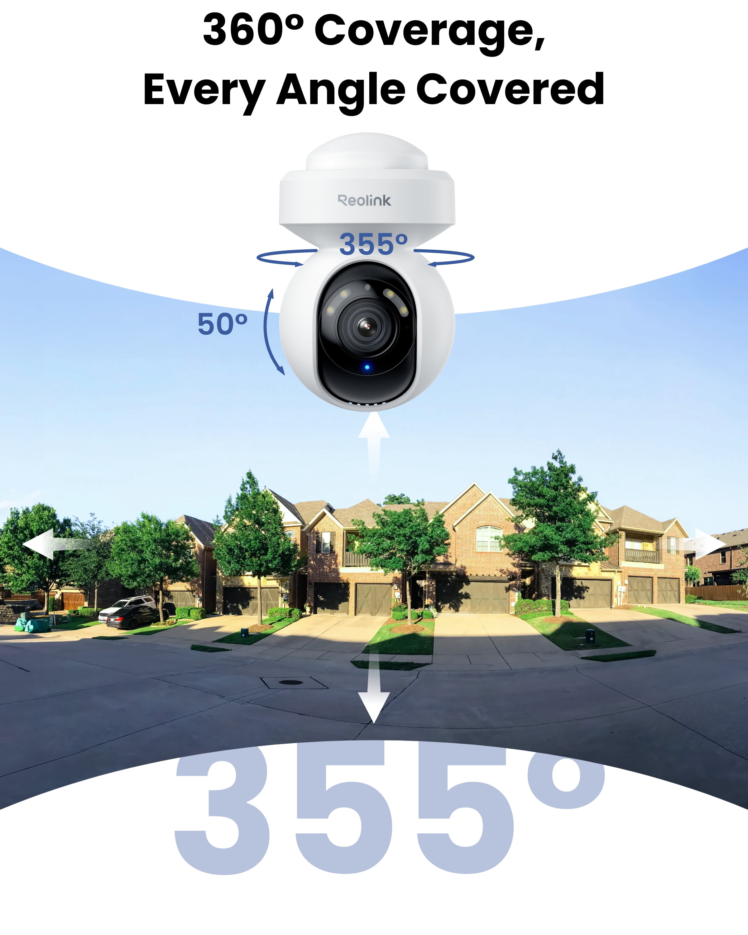 Reolink E1 Outdoor Pro 4K PTZ WiFi Camera, 3X Optical Zoom, Auto Tracking, AI Detection, Hardwired