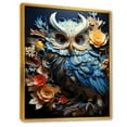 thumbnail image 2 of Designart "Blooming Mystery Of The Owl" Animals Owl Floater Framed Wall Art Living Room, 2 of 5