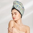 thumbnail image 5 of Xecao Honey Bees And Flowers Print Hair Towel, Hair Turbans for Wet Hair, Drying Hair Wrap for Curly Hair Women,Coral Velvet Dry Hair Cap,Dry Hair Hat, 5 of 6
