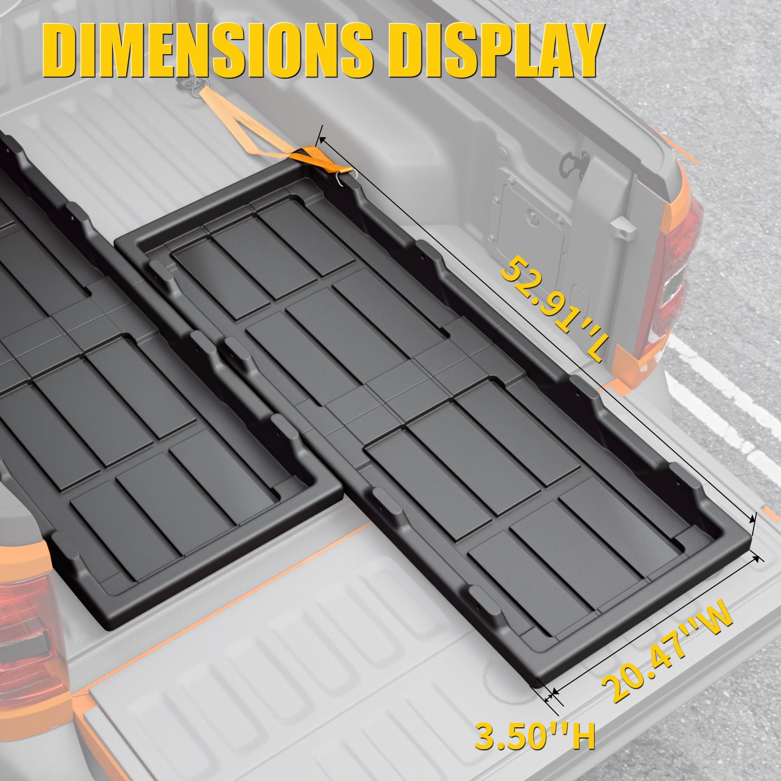 Slide-Out Truck Bed Cargo Tray Compatible with 2022-2025 2026 Ford Maverick HDPE Lightweight Sliding Organizer Trolley System for 2024 Maverick Accessories (4.4FT+ Bed ONLY)