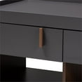 thumbnail image 3 of Baxton Studio Rikke Table Basse 2 Tiroirs en Bois Gris et Noyer, 3 of 9