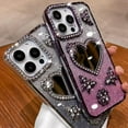 thumbnail image 5 of Designed for iPhone Case,Luxury Electroplated Glitter Bling Mirror Spark Sparkly Shockproof Protective Cover Phone Case (iPhone 15 Pro Max,Purple), 5 of 6