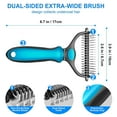 thumbnail image 7 of Double Sided Pet Grooming Brush for Shedding, Dematting, Undercoat, Tangles -- Dog, Cat Grooming Comb/Rake in Blue, 7 of 7