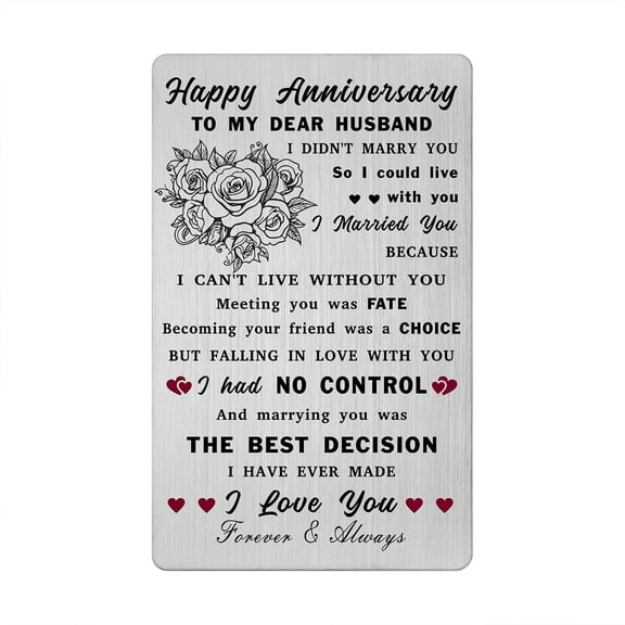 Card Gifts for Men Husband - Romantic Anniversary Card for Him, Husband Unique Wedding Card Gifts from Wife, Sweet Wedding Day Gifts for Hubby