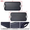 thumbnail image 3 of Seasoned Cast Iron Reversible Rectangular Grill/Griddle, Black,20 inch x 10inch, 3 of 7