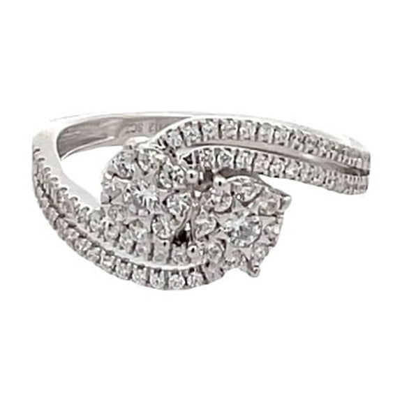 Araiya Fine Jewelry 10K White Gold Round-shape Lab Grown Diamond Promise Band Ring (1/2 Cttw, D-F Color, VS1 Clarity) Size 6.5