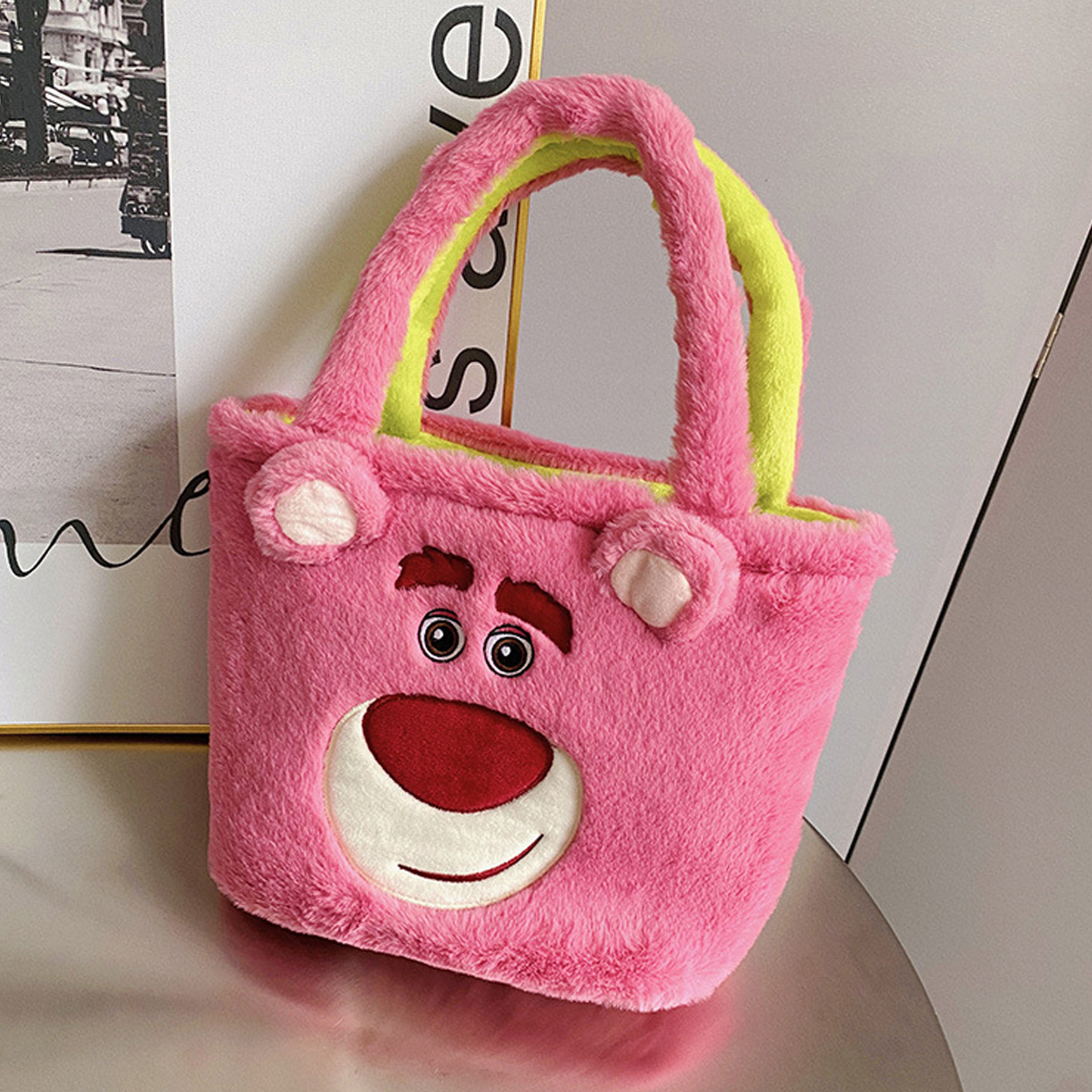 Cartoon Christmas Green Plush Bag Cute Children Plush Toy bag