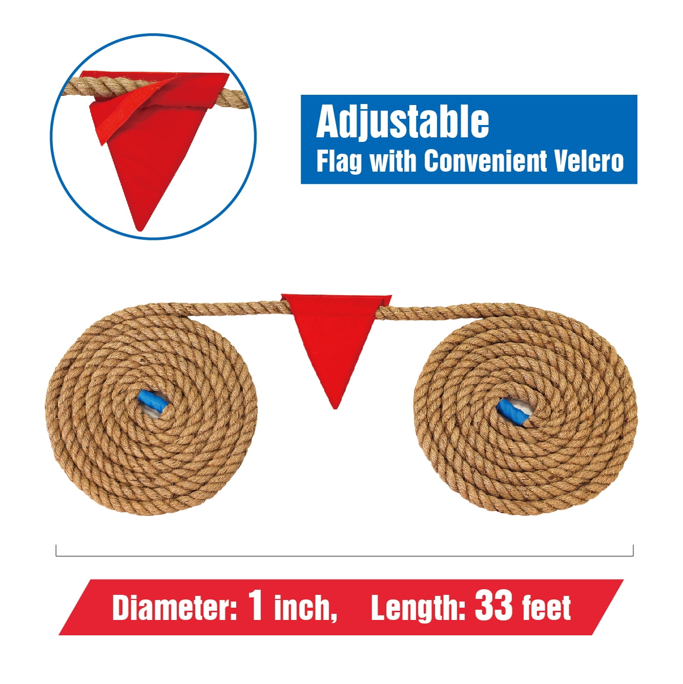 Fugocen 33Ft Field Day Tug of War Rope for Kids and Adults Outdoor Games Family Team Building