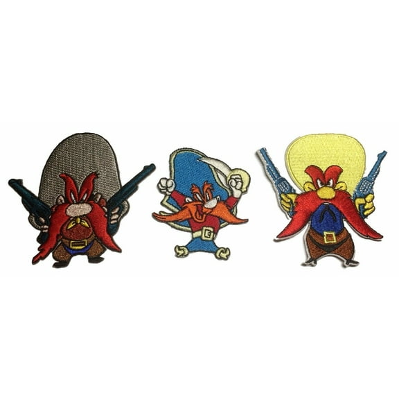 Looney Tunes Yosemite Sam Embroidered Iron On Patch Set of 3 Patches
