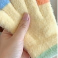 thumbnail image 5 of NAISIBABY Girls Knitted Gloves (4-10T), Full Finger Stretchy Soft Thermal Winter Outdoor Snow School Mittens Yellow, 5 of 5