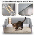 thumbnail image 5 of Stainless Steel Cat Litter Box With Lid  2 Pack Xl Metal Mat & Scoop Odor-free/anti-leakage Non-stick High-sided For Multiple Big Cats(xl/grey), 5 of 7