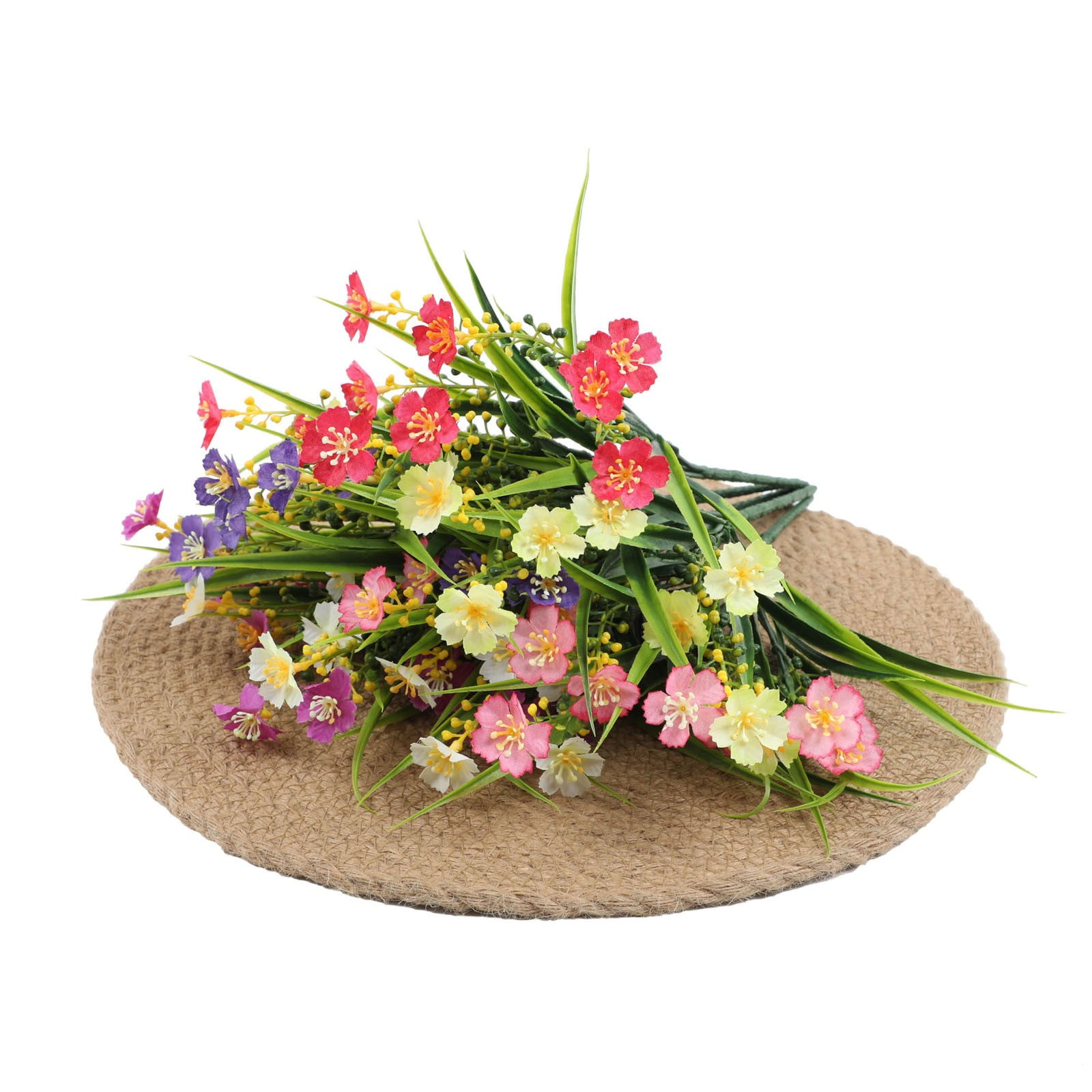 16 Bundles Artificial Flowers for Outdoors - 14" UV Resistant Silk & for Spring/Summer Decor, Garden, Porch, Window Box - Indoor/Outdoor Mixed Floral Arrangements