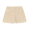 thumbnail image 5 of CYRBOKO Girls Athletic Shorts, Elastic Waist Drawstring Loose Summer Shorts with Pockets Khaki Size 10-11 T, 5 of 8