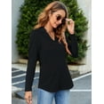 thumbnail image 5 of Gemono Womens Long Sleeve Polo Shirts Business Casual V Neck Lapel Tops Dressy Work Tunic Blouses, 5 of 7