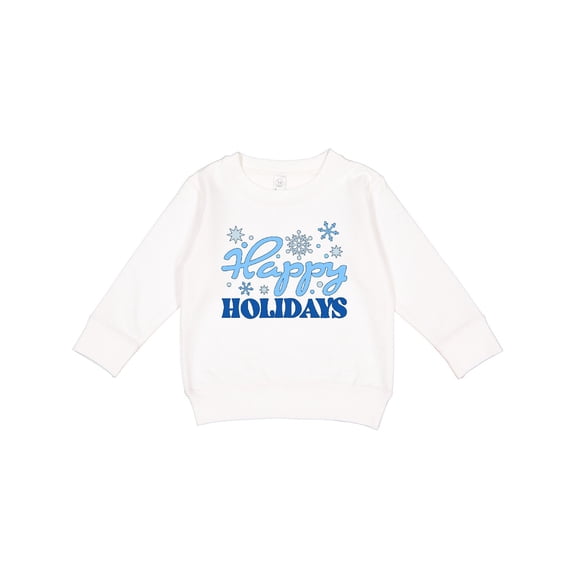 Inktastic Happy Holidays Blue Snowflakes Toddler Sweatshirt