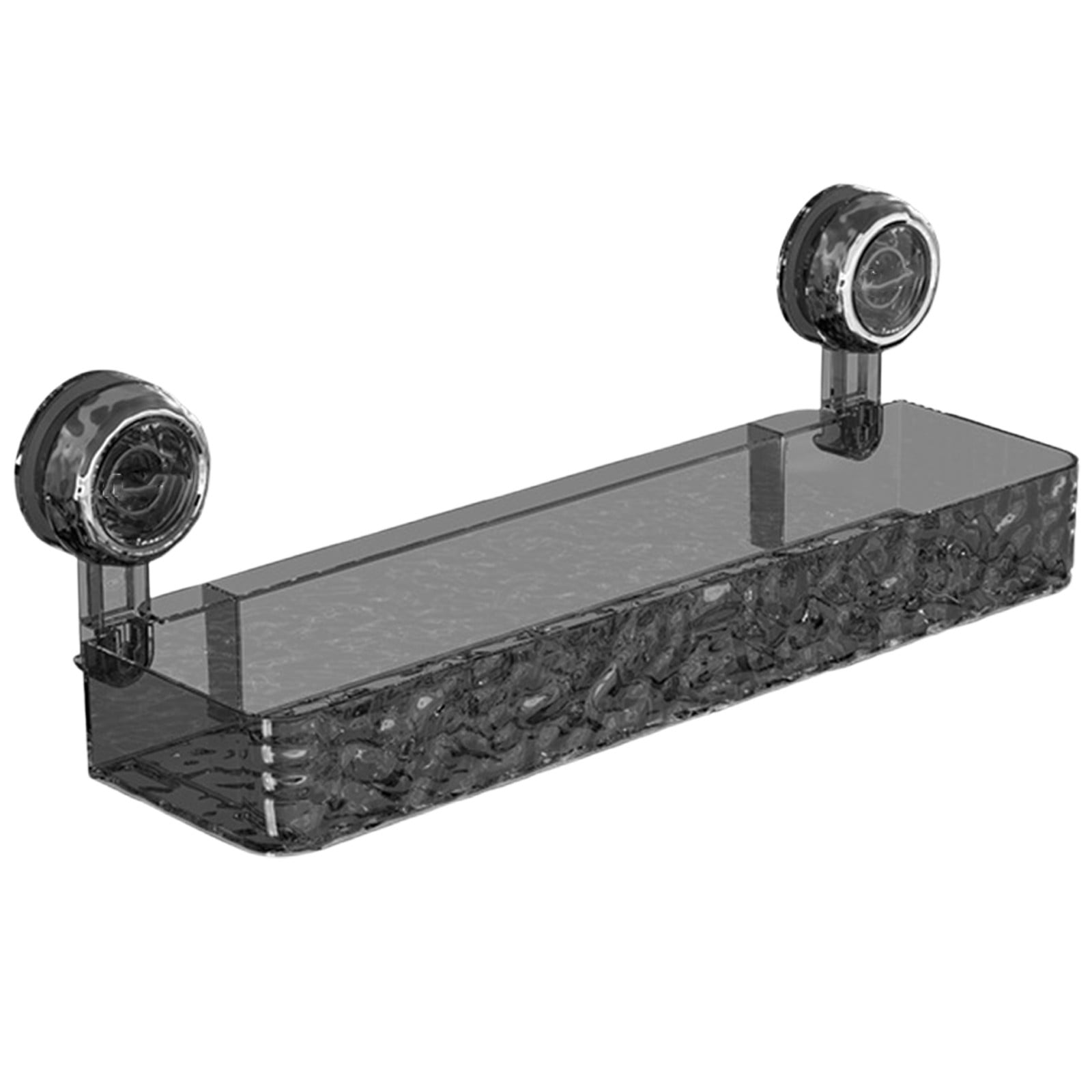 FXMLRLK Corrugated Suction Cup Storage Holder, Heavy Duty Corner Shower Caddy Large Organizer Bathroom Shelf Acrylic Shower Tray Shelves Shower Wall Shelf Bath Basket Rack, Gray