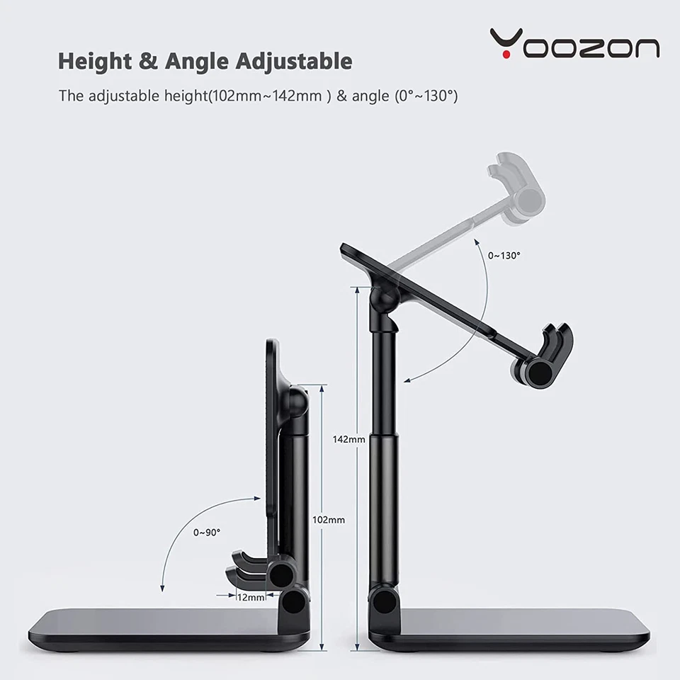Cell Phone Stand For Desk - Fully Foldable & Height Adjustable Cellphone Stand H