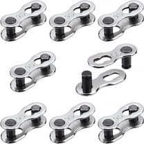 MELIVO 8 Pairs Bicycle Missing Link for 6, 7, 8, 9, 10 Speed Chain, Silver, Reusable