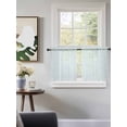 thumbnail image 3 of Aqua Spring Floral Tier Curtains 24 Inch Length, Sheer Curtains for Bedroom Living Room Window Summer Botanical Watercolor Rod Pocket Drapes Kitchen Curtains Small Half Window 27.5"x24" 2 Panels, 3 of 6