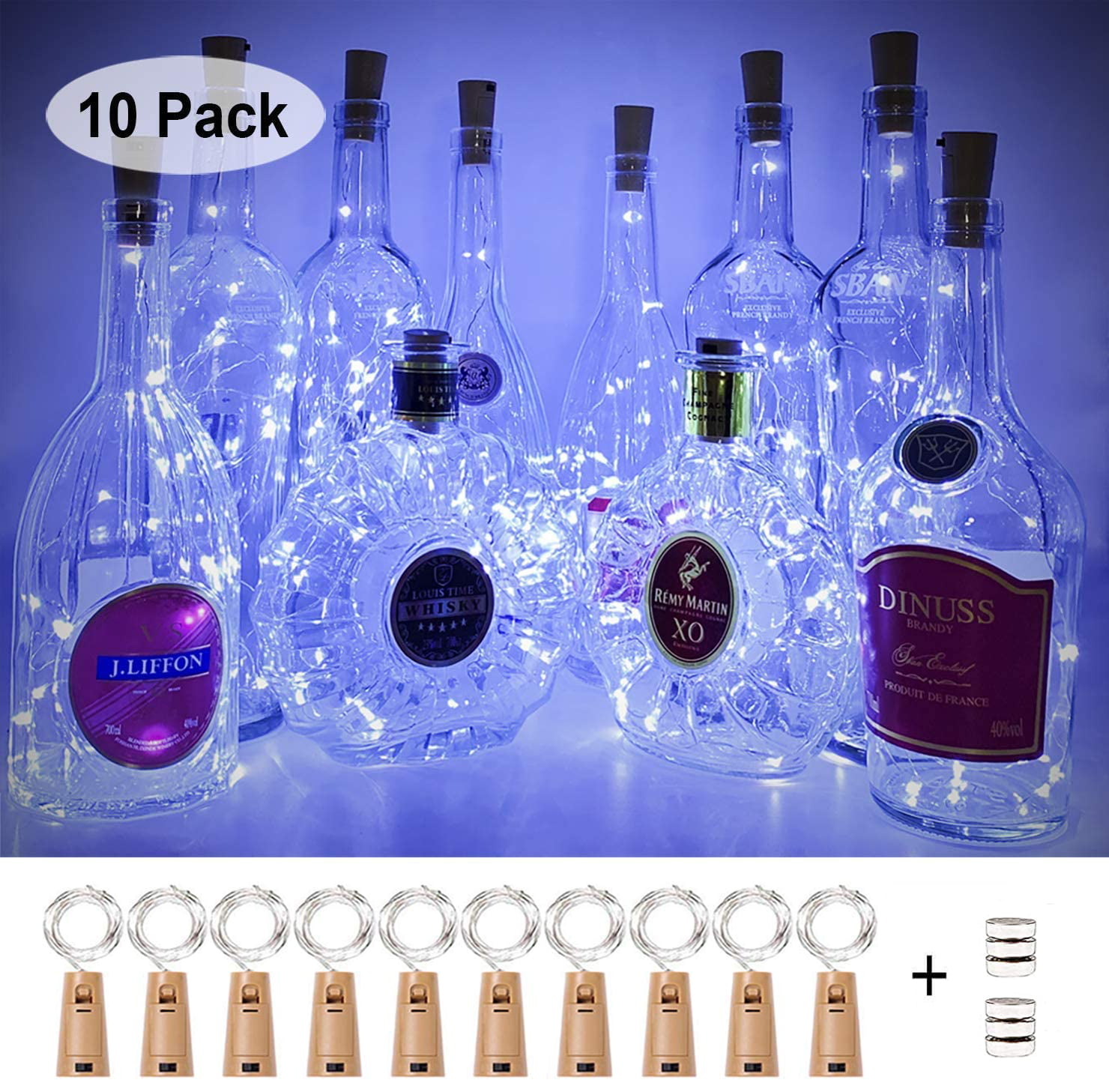 LED String Battery Operated Copper Wine Bottle Wire Fairy Lights Party Valentine 