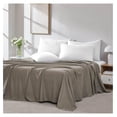 thumbnail image 2 of 2-Pack Queen Size Flat Sheets Only, Premium Hotel Quality Bedding, 90" x 102" Queen Size Top Sheet Stays Tucked on Deep Mattresses, Set of 2 Flat Bed Sheets, Dark Taupe, 2 of 4