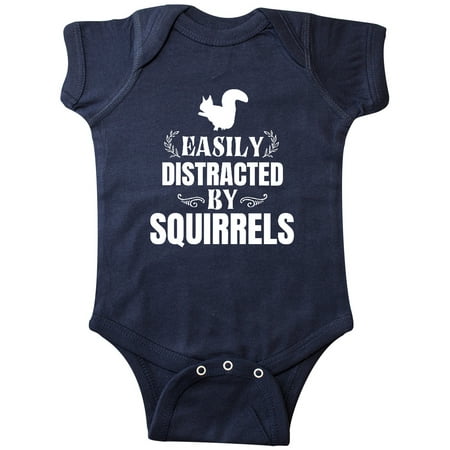 

Inktastic Easily Distracted by Squirrels Gift Baby Boy or Baby Girl Bodysuit