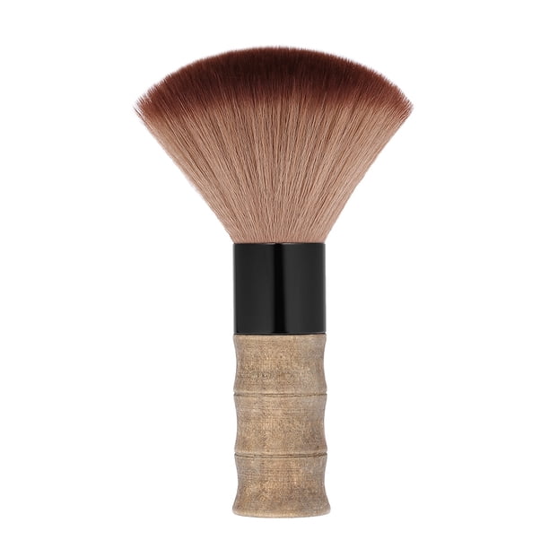 Cepillo de peluquería para cuello y rostro, cepillo de limpieza para el cabello, cepillo para barrer el cabello, herramienta de peluquería, cabello de nailon suave, mango de madera de durazno.